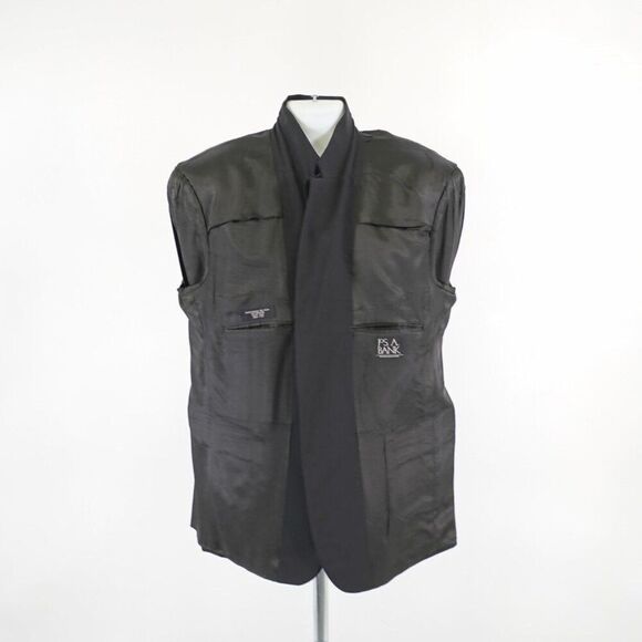 Jos A Bank Worsted Wool Black 2 Button Blazer 44L Tagged 46R - Picture 11 of 13